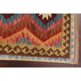 South-Western Reversible Oriental Kilim Area Rug Hand-Woven Carpet - 3'2" x 3'5" Square
