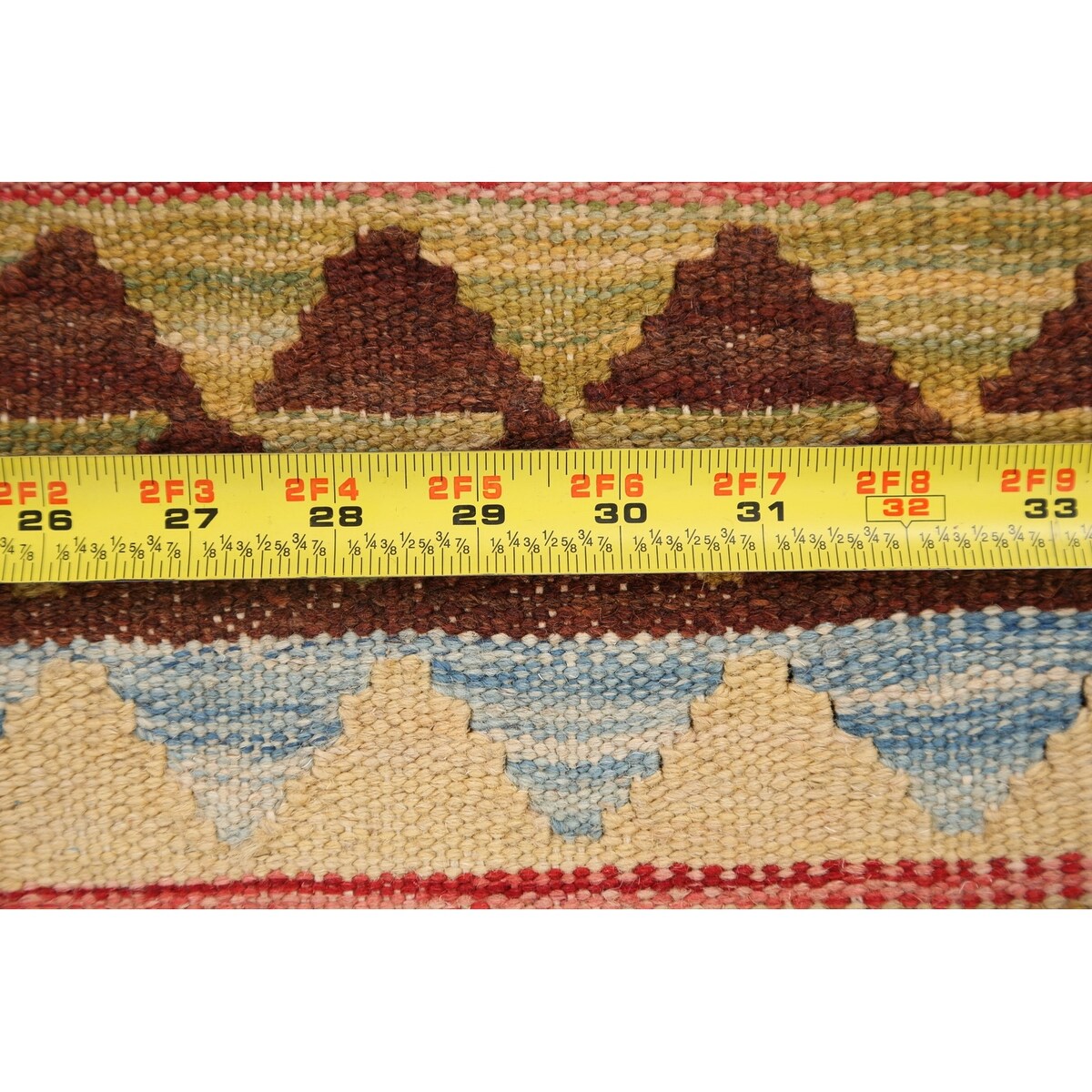 South-Western Reversible Oriental Kilim Area Rug Hand-Woven Carpet - 3'2" x 3'5" Square
