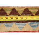 South-Western Reversible Oriental Kilim Area Rug Hand-Woven Carpet - 3'2" x 3'5" Square
