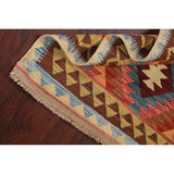 South-Western Reversible Oriental Kilim Area Rug Hand-Woven Carpet - 3'2" x 3'5" Square