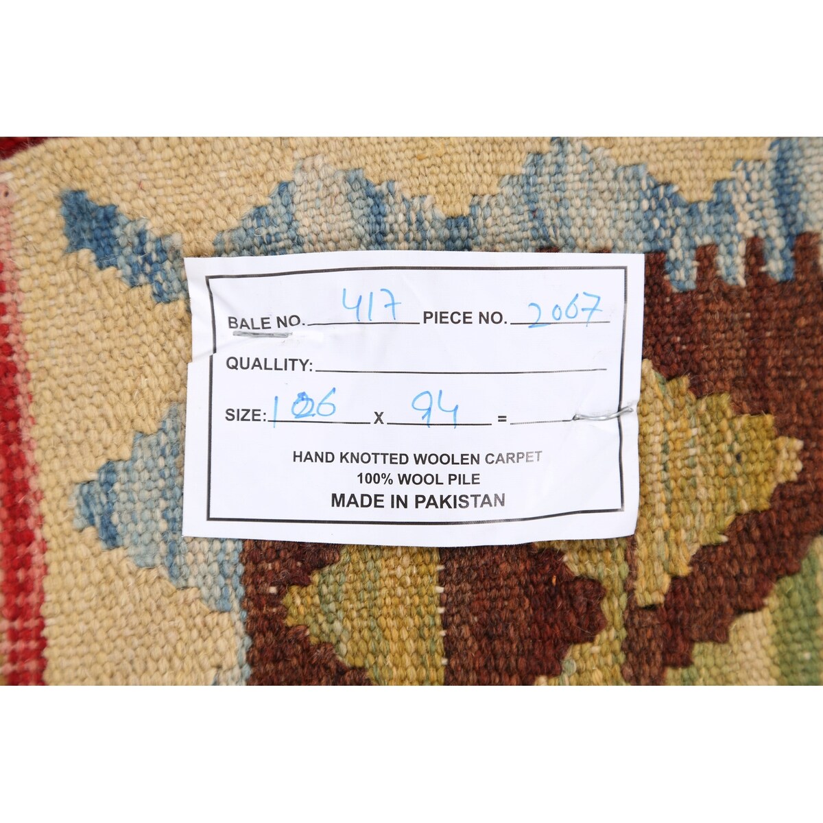 South-Western Reversible Oriental Kilim Area Rug Hand-Woven Carpet - 3'2" x 3'5" Square