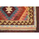 South-Western Reversible Oriental Kilim Area Rug Hand-Woven Carpet - 3'2" x 3'5" Square