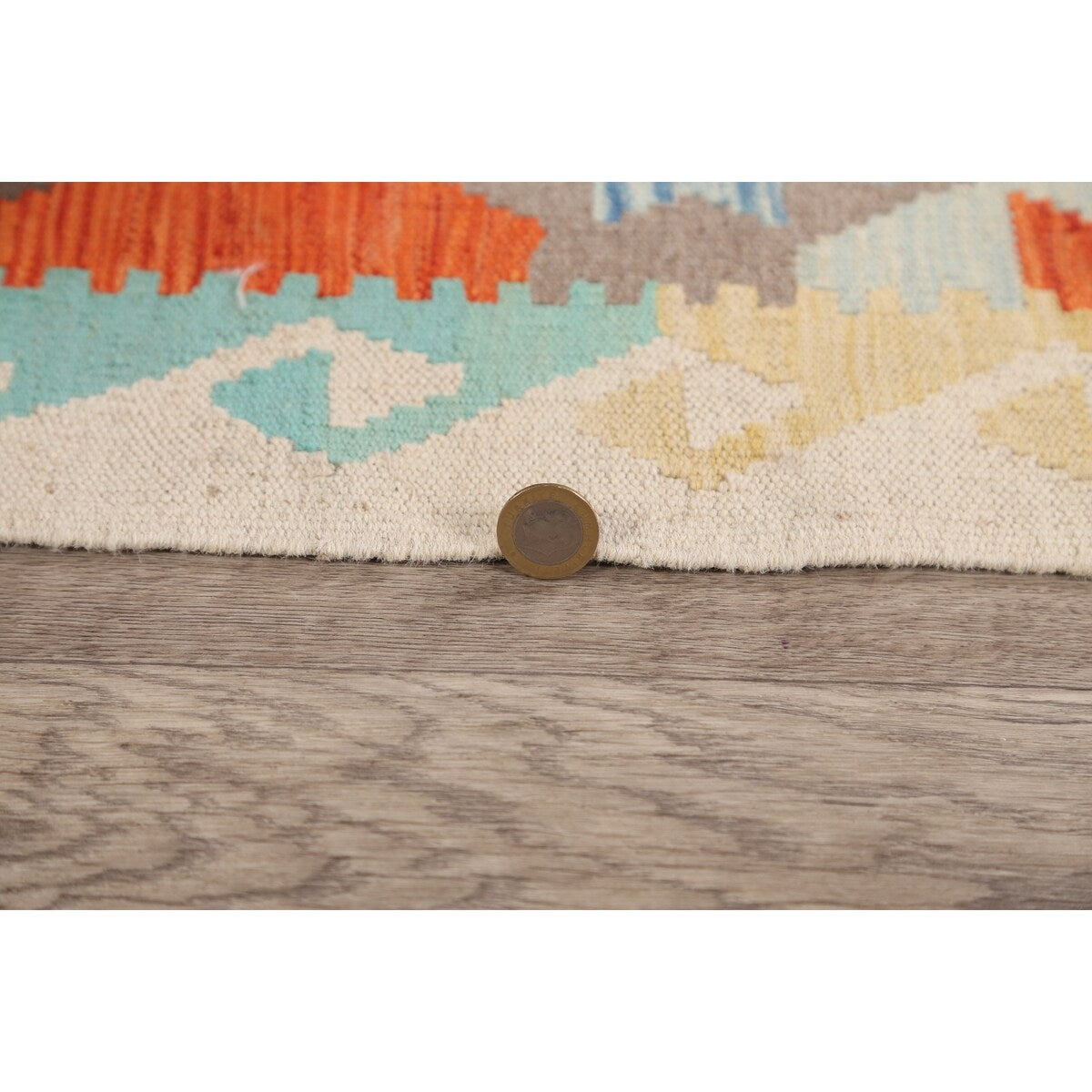 South-western Geometric Kilim Oriental Runner Rug Wool Flat-weave - 2'8" x 9'10"