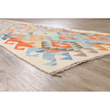 South-western Geometric Kilim Oriental Runner Rug Wool Flat-weave - 2'8" x 9'10"