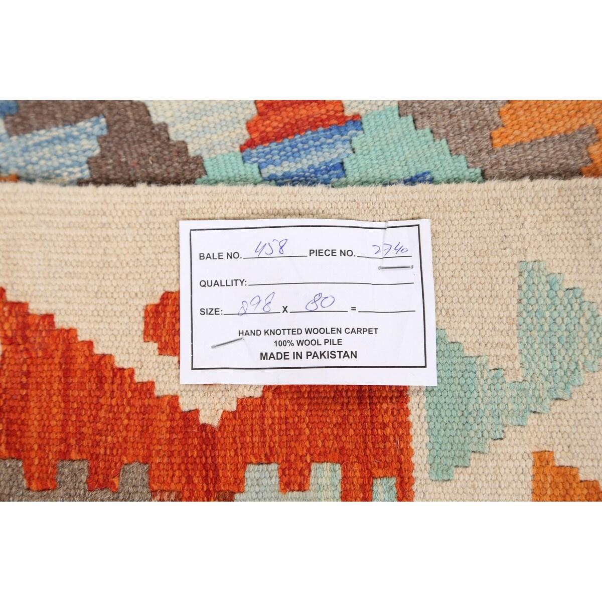 South-western Geometric Kilim Oriental Runner Rug Wool Flat-weave - 2'8" x 9'10"