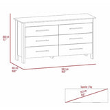 Southington 6-Drawer Rectangle Dresser Light Oak and White