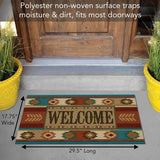 Southwest Welcome Entryway Floor Mat Made in The USA Low Profile Protective Non-Skid Rubber Backing 29.5" by 17.75"