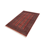 Southwestern Bokhara Desirae Pink Green Hand Knotted Rug - 4'0'' x 5'11''