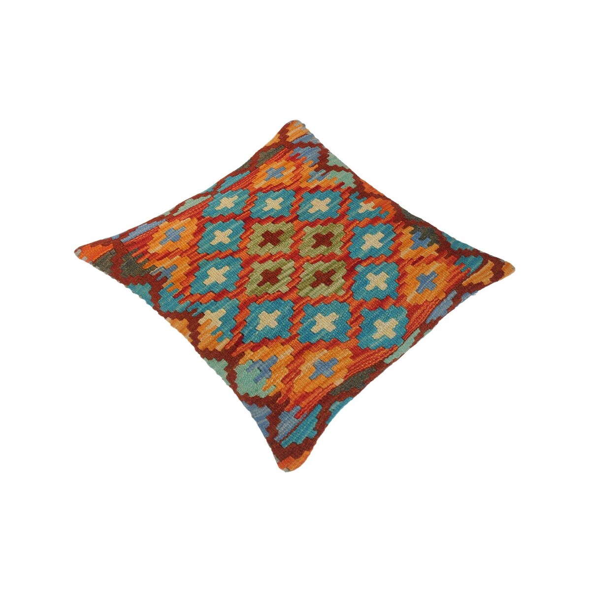 Southwestern Forrest Hand-Woven Turkish Kilim Pillow 18 in. x 18 in.