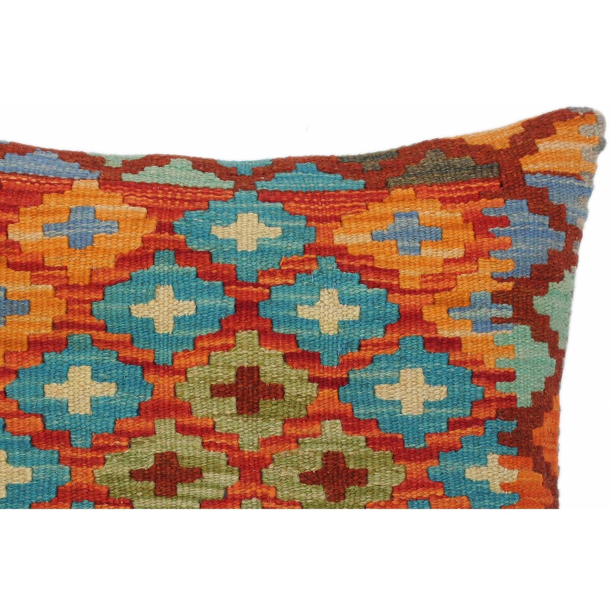 Southwestern Forrest Hand-Woven Turkish Kilim Pillow 18 in. x 18 in.
