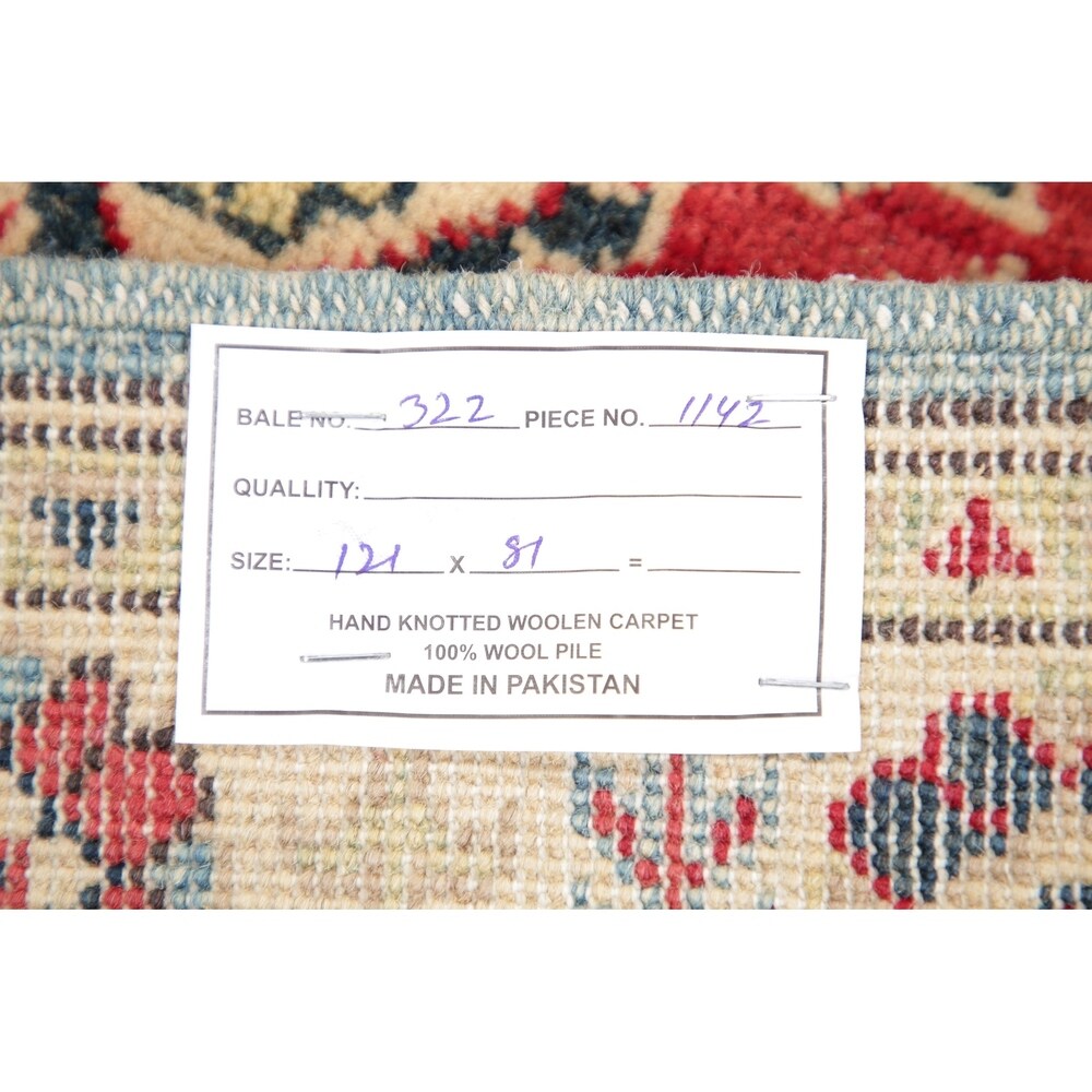 Southwestern Hand Knotted Pakistan Kazak-Chechen Oriental Area Rug - 4'0" x 2'9"