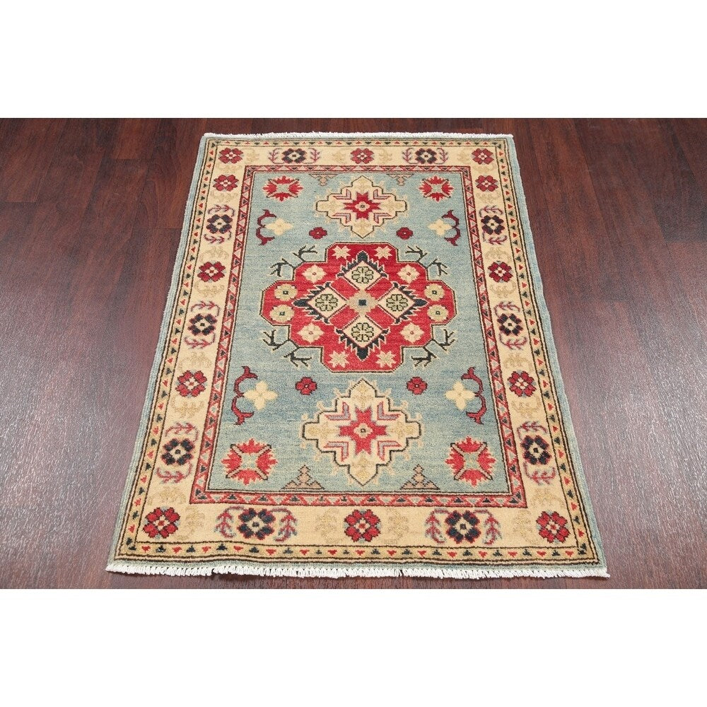 Southwestern Hand Knotted Pakistan Kazak-Chechen Oriental Area Rug - 4'0" x 2'9"