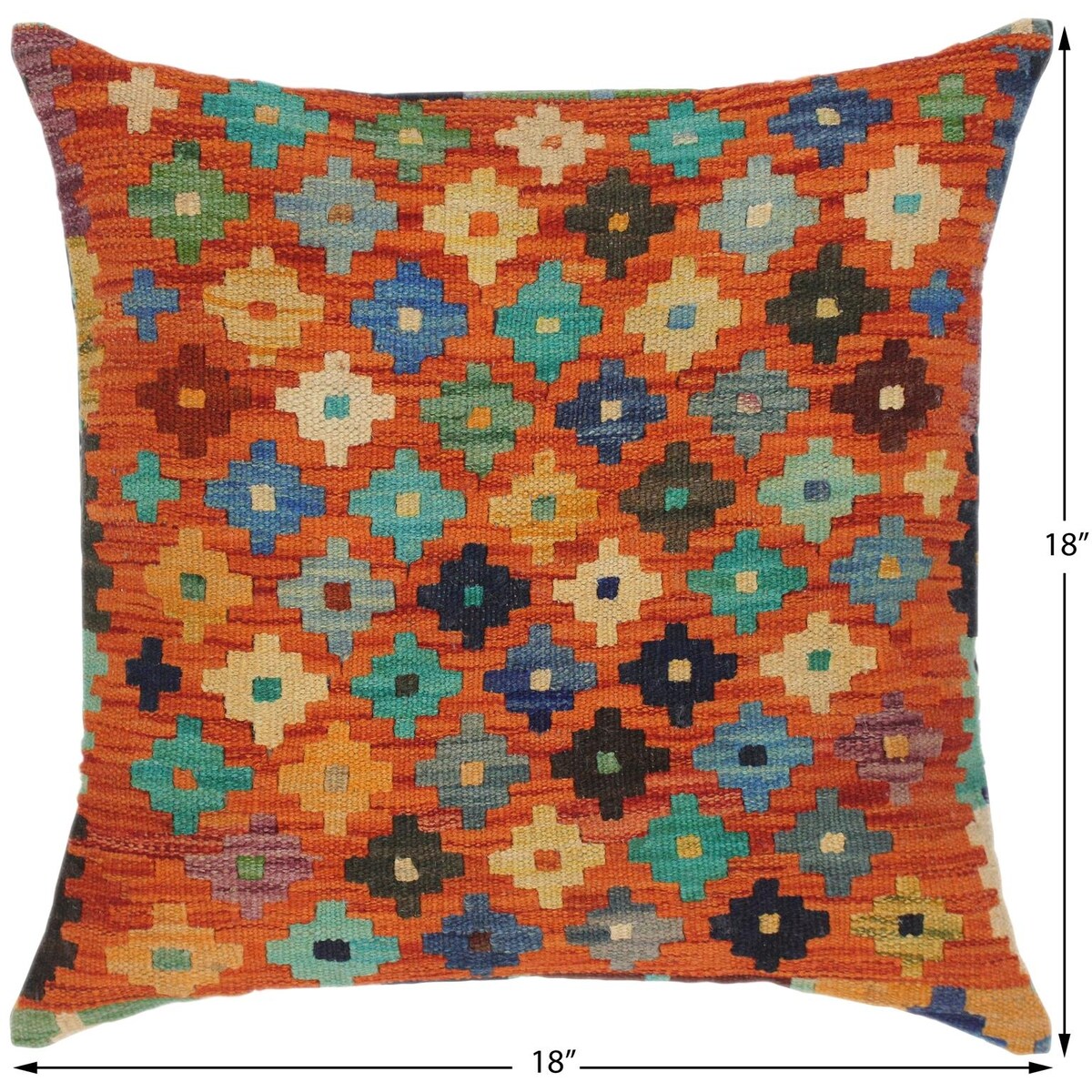 Southwestern Jetta Hand-Woven Turkish Kilim Throw Pillow