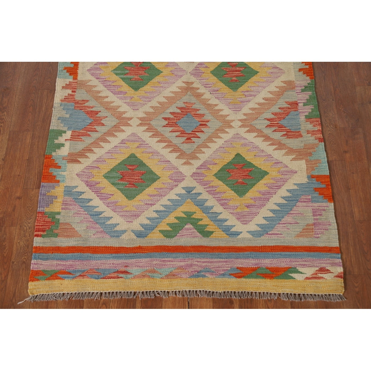 Southwestern Kilim Rug Flatweave Reversible Foyer Wool Carpet - 3'4"x 5'3"