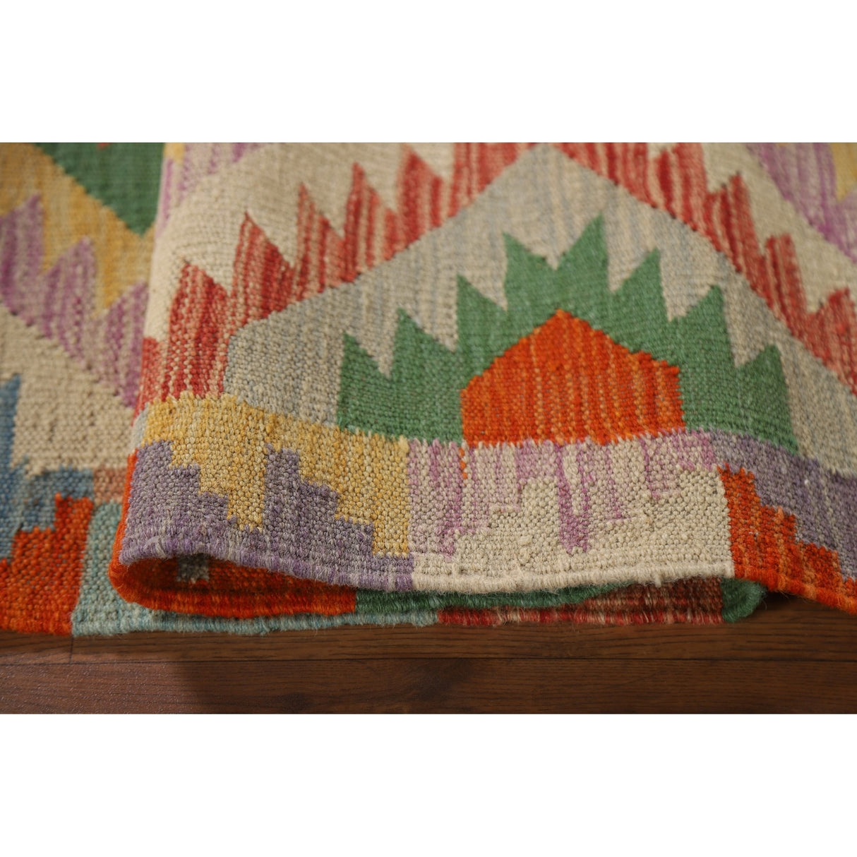 Southwestern Kilim Rug Flatweave Reversible Foyer Wool Carpet - 3'4"x 5'3"