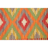Southwestern Kilim Turkish Oriental Geometric Hand Woven Runner Rug - 6'5" X 2'3" Runner