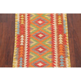 Southwestern Kilim Turkish Oriental Geometric Hand Woven Runner Rug - 6'5" X 2'3" Runner