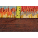 Southwestern Kilim Turkish Oriental Geometric Hand Woven Runner Rug - 6'5" X 2'3" Runner