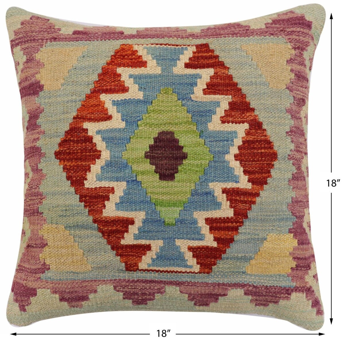 Southwestern Mccoy Turkish Hand-Woven Kilim Pillow - 18'' x 18''