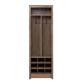 Space-Saving Driftwood Grey Entryway Organizer with Shoe Storage