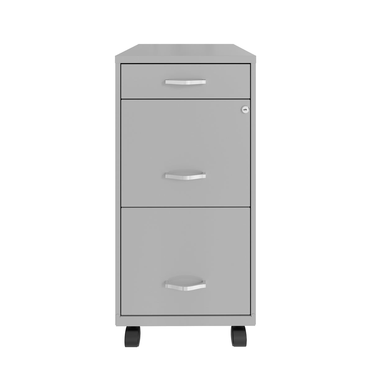 Space Solutions 18" Deep 3 Drawer Metal File Cabinet, Arctic Silver