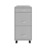 Space Solutions 18" Deep 3 Drawer Metal File Cabinet, Arctic Silver