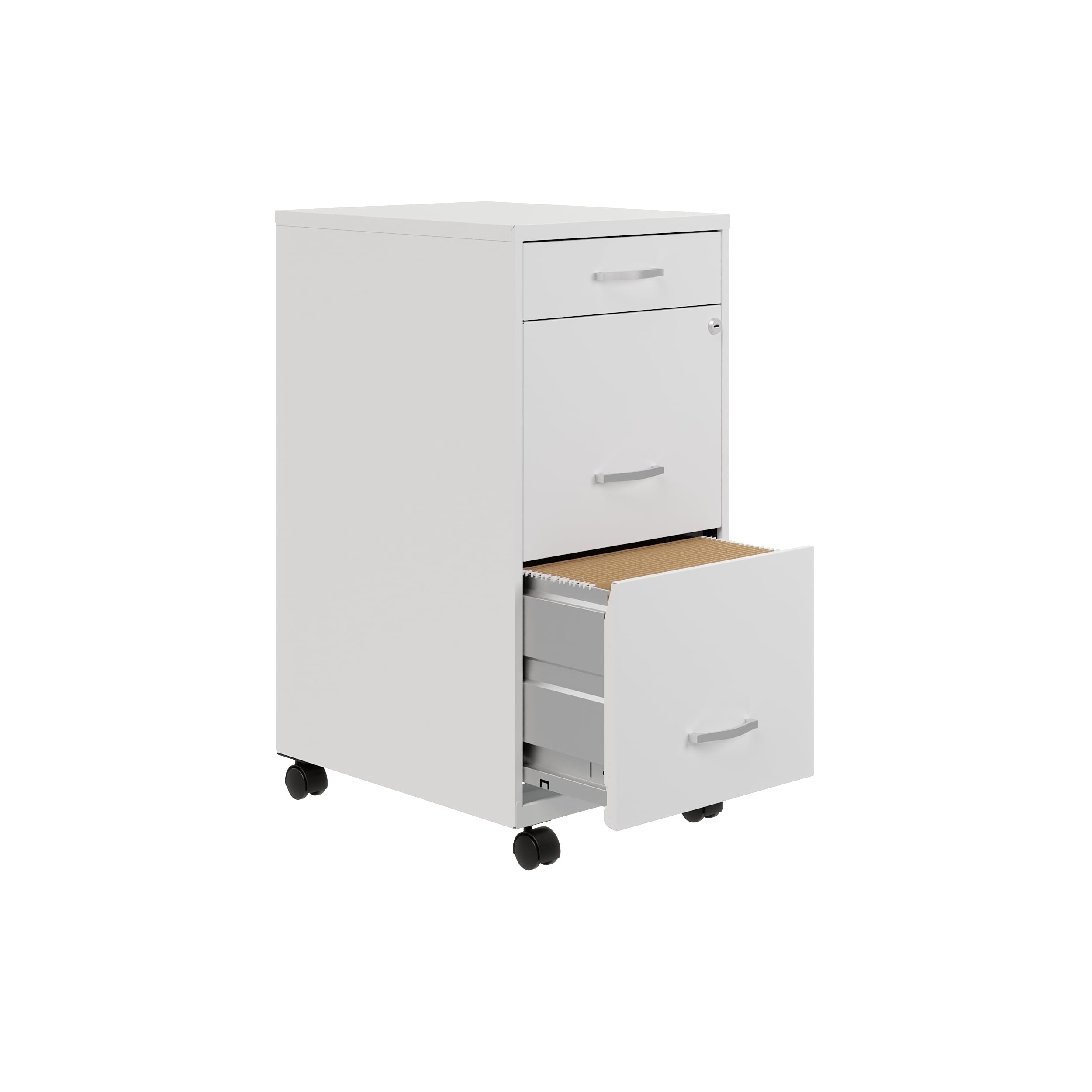 Space solutions 18 inch deep 3 drawer metal file cabinet with pencil drawer hotsell