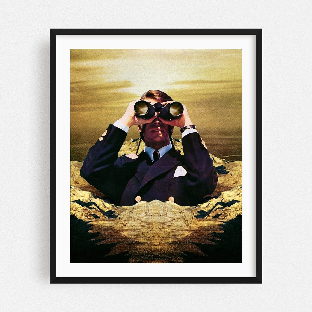 Space Watcher Collage Figurative Mountains Nature Art Print/Poster