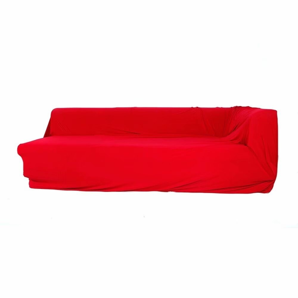 Spandex 2 Seats 2 Seats L-shaped High Elasticity Sofa Covers Red