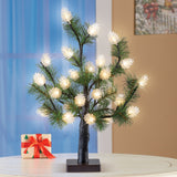 Sparkling Lighted Pine Cone Tabletop Tree - 18.000 x 4.630 x 4.500