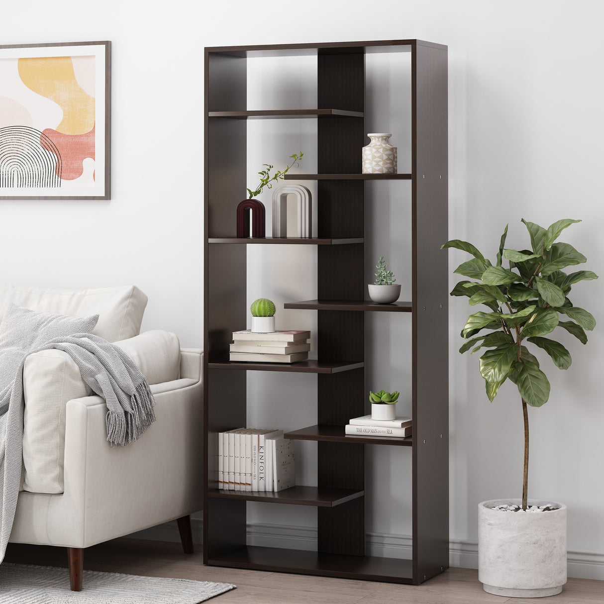 Sparks Modern Geometric High Shelf Bookcase by Christopher Knight Home