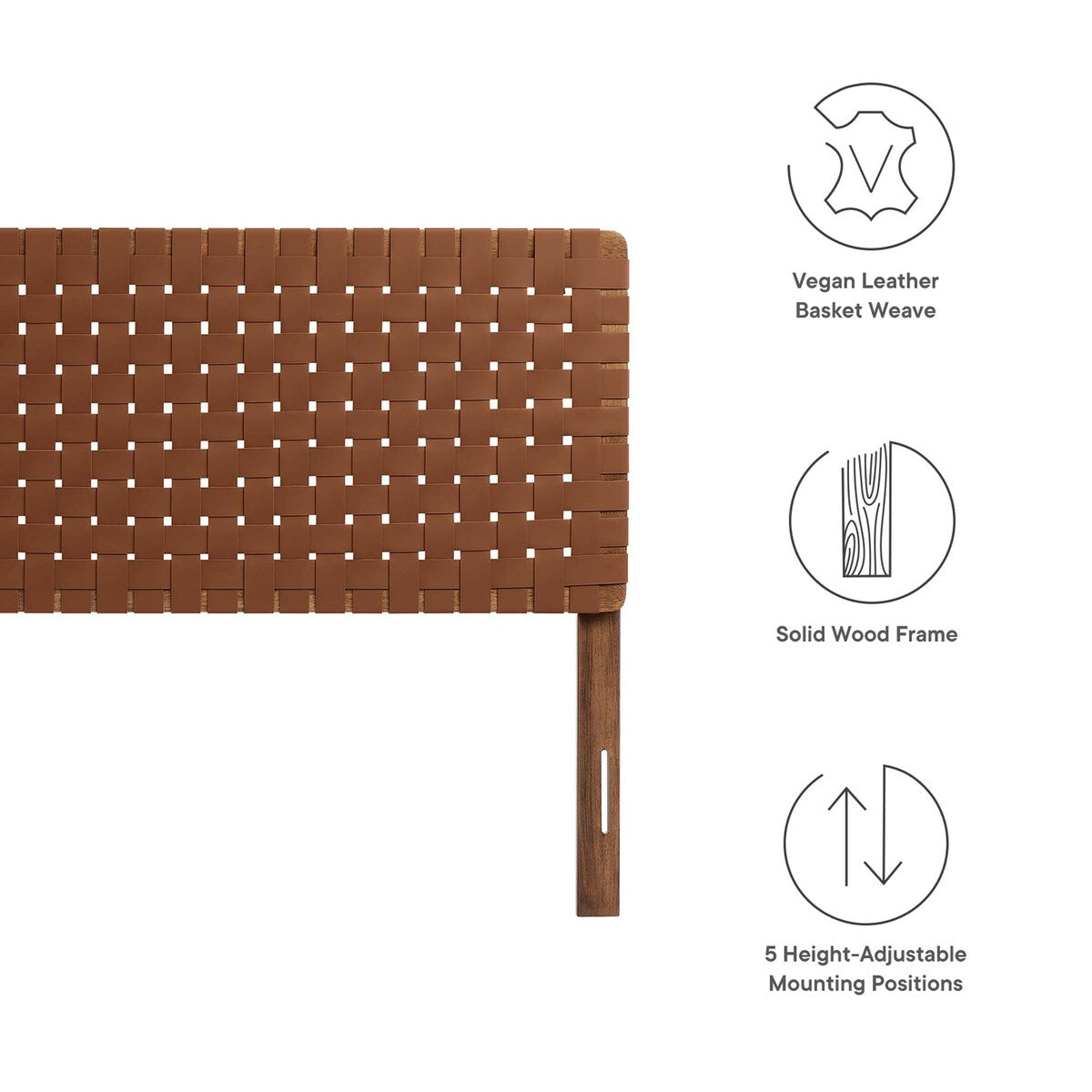 Sparta Twin/Full/Queen/King Vegan Leather Weave Headboard