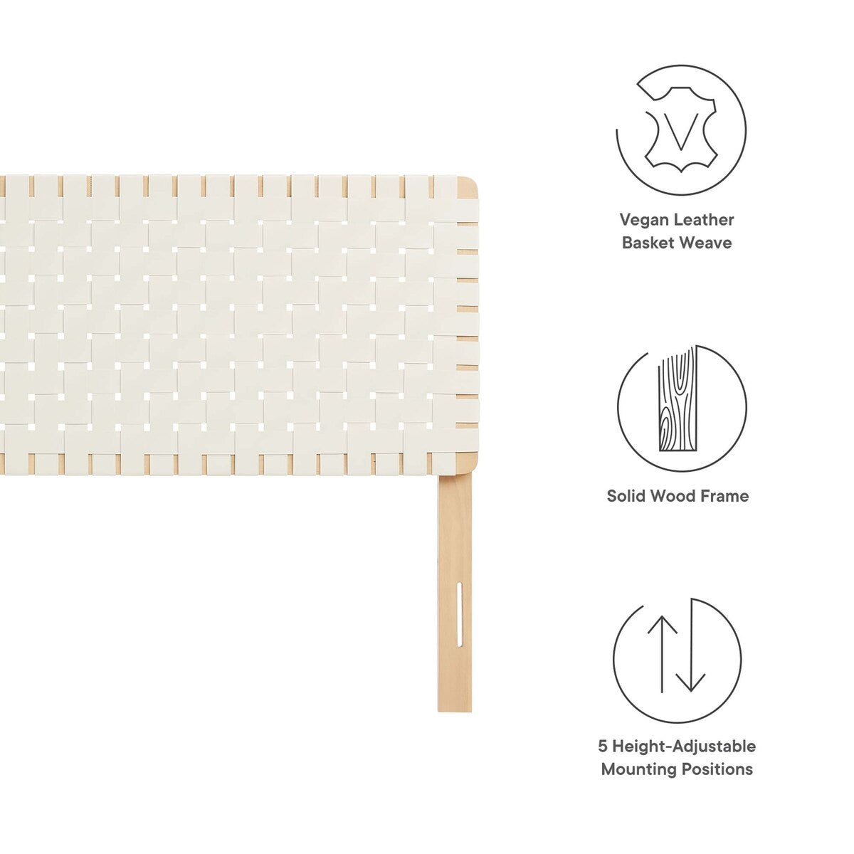 Sparta Twin/Full/Queen/King Vegan Leather Weave Headboard