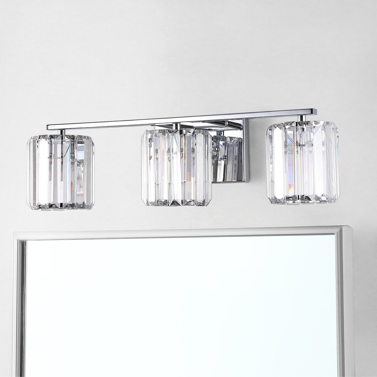 Spaulding Prism Vintage Metal/Glass Classic Glam LED Vanity Light, by JONATHAN Y