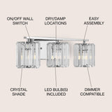 Spaulding Prism Vintage Metal/Glass Classic Glam LED Vanity Light, by JONATHAN Y