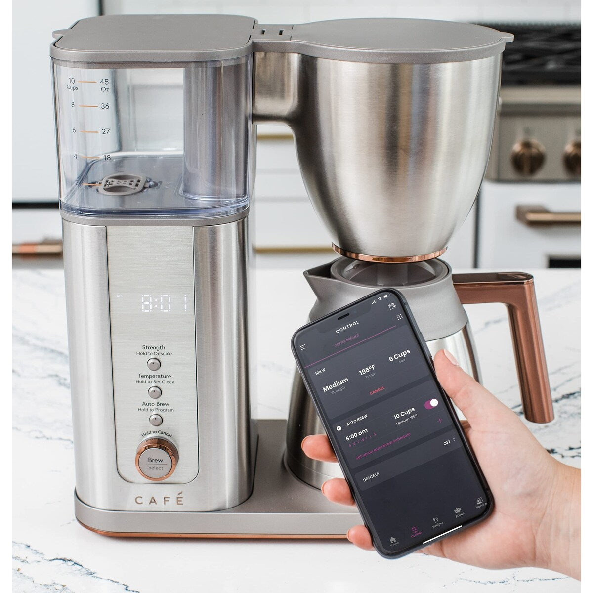 Specialty Drip Coffee Maker 10-Cup Insulated Thermal Carafe WiFi Enabled Voice-to-Brew Technology Smart Home Kitchen Essentials