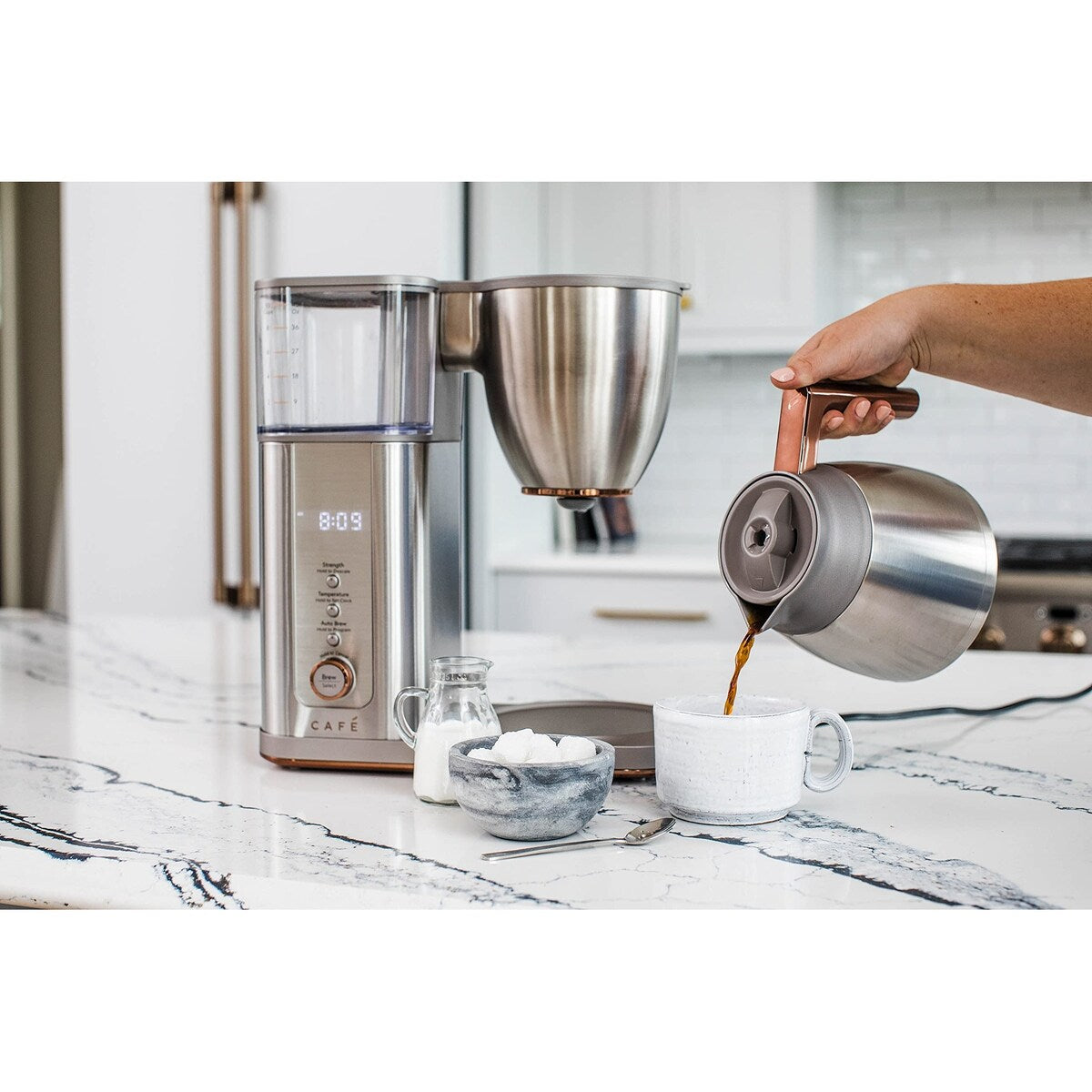 Specialty Drip Coffee Maker 10-Cup Insulated Thermal Carafe WiFi Enabled Voice-to-Brew Technology Smart Home Kitchen Essentials