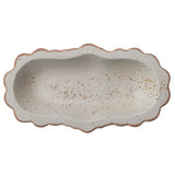 Speckled Stoneware Platter with Scalloped Edge - 18.0"L x 10.0"W x 2.0"H