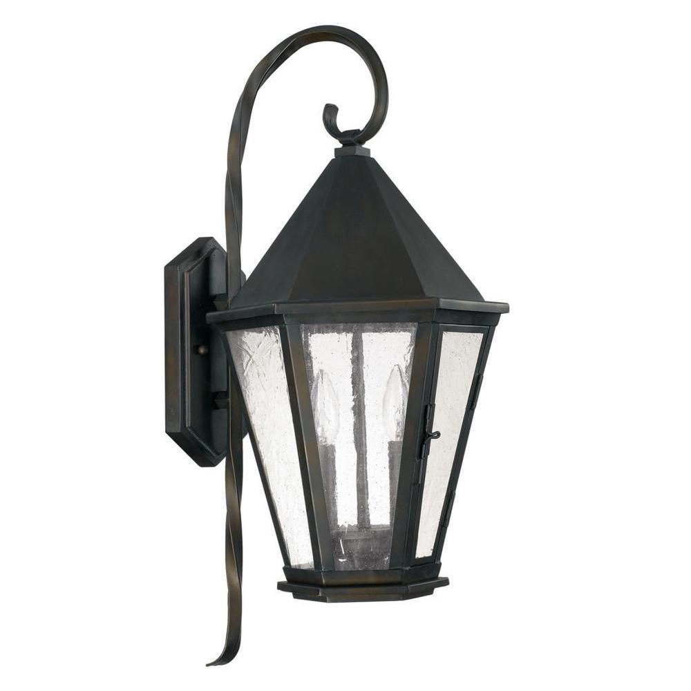 Spencer 2-light Old Bronze Outdoor Wall Mount