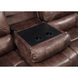 Spencer Buckskin Brown Power Reclining Sofa and Two Recliner Chairs with Nailhead Trim Set