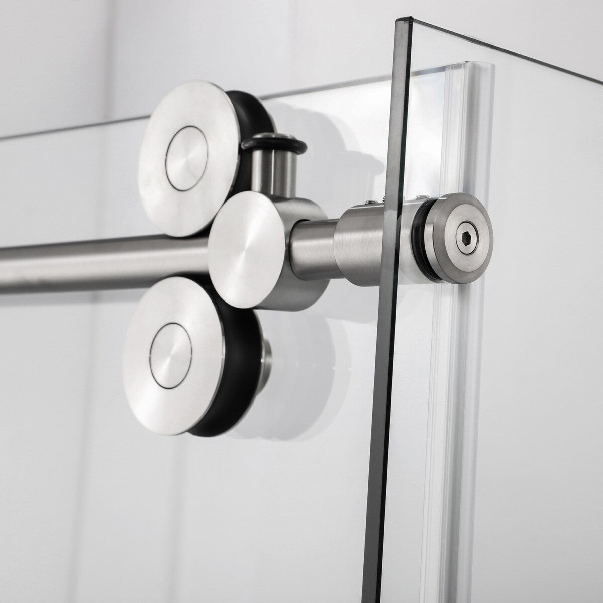 Villena 68" W x 78" H Single Sliding Shower Enclosure,Brushed Nickel - 68 inches