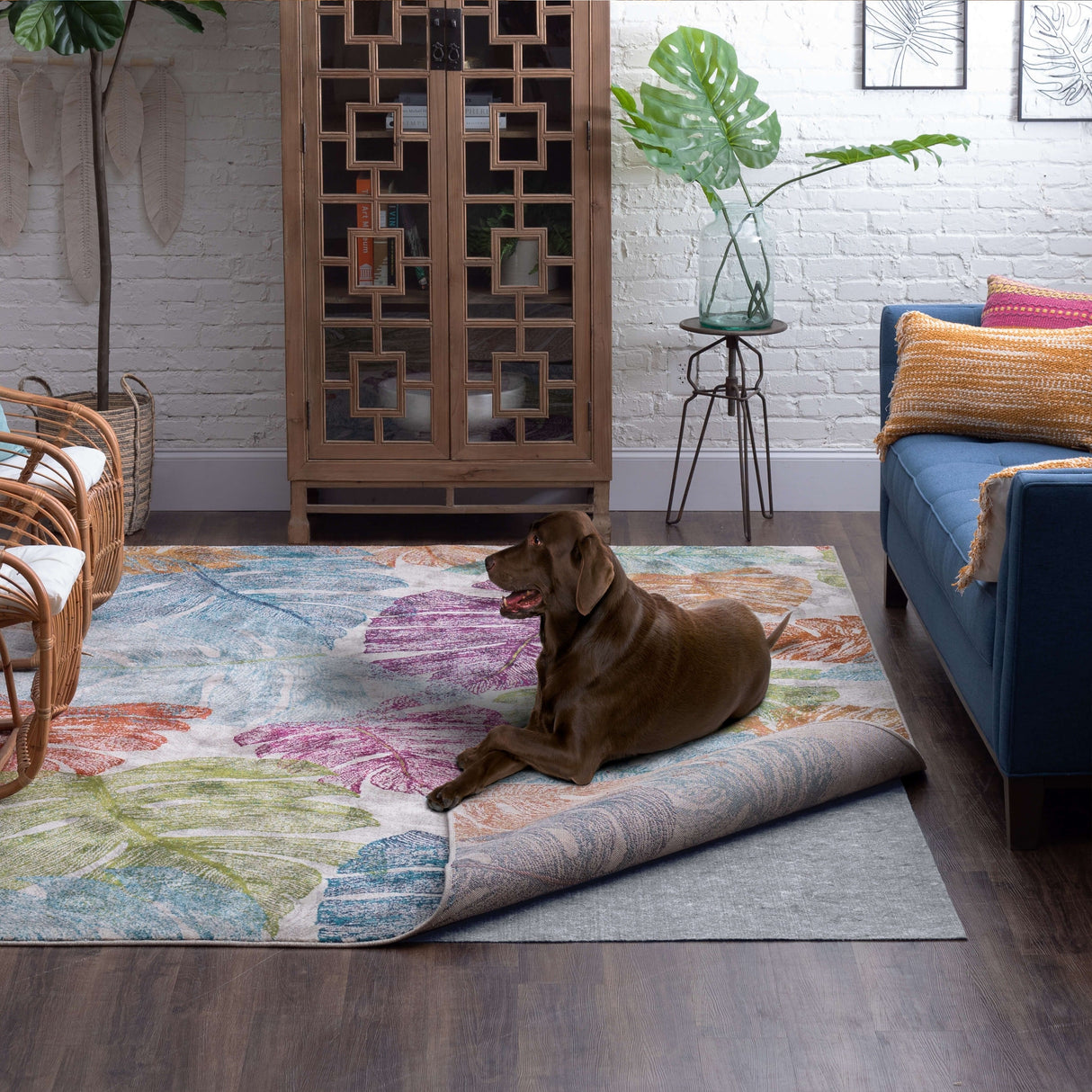 Mohawk Home Pet Friendly Rug Pad Spill Proof Reversible Non Slip Grip - Grey