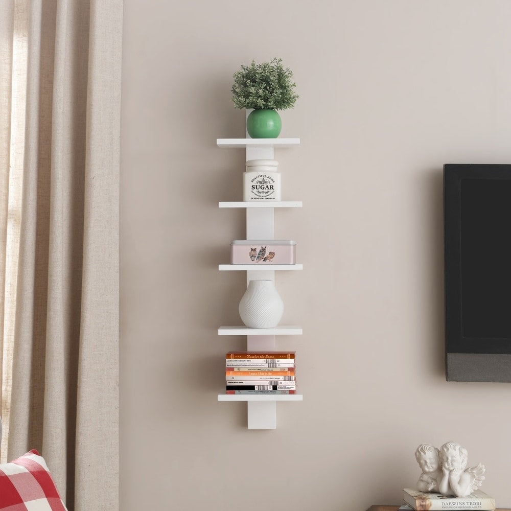 Spine Wall White Book Shelves