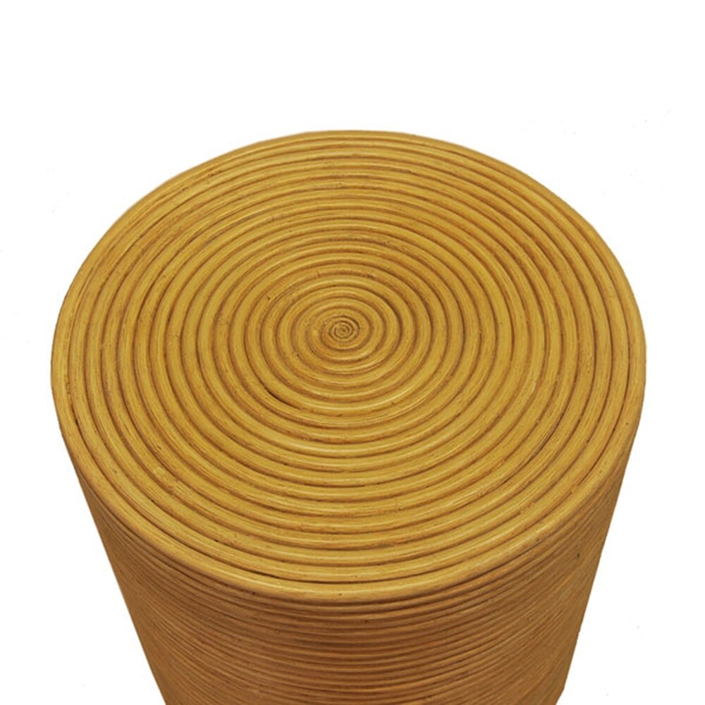 Spiral Rattan Round Side Table