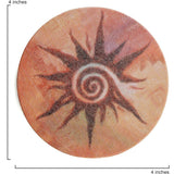 Spiral Sun Natural Sandstone Coaster 4 Pack Eco-Friendly, Absorbent, Easily Wipes Clean