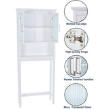 Spirich Home Bathroom Shelf Over The Toilet, Bathroom Cabinet Organizer with Moru Tempered Glass Door