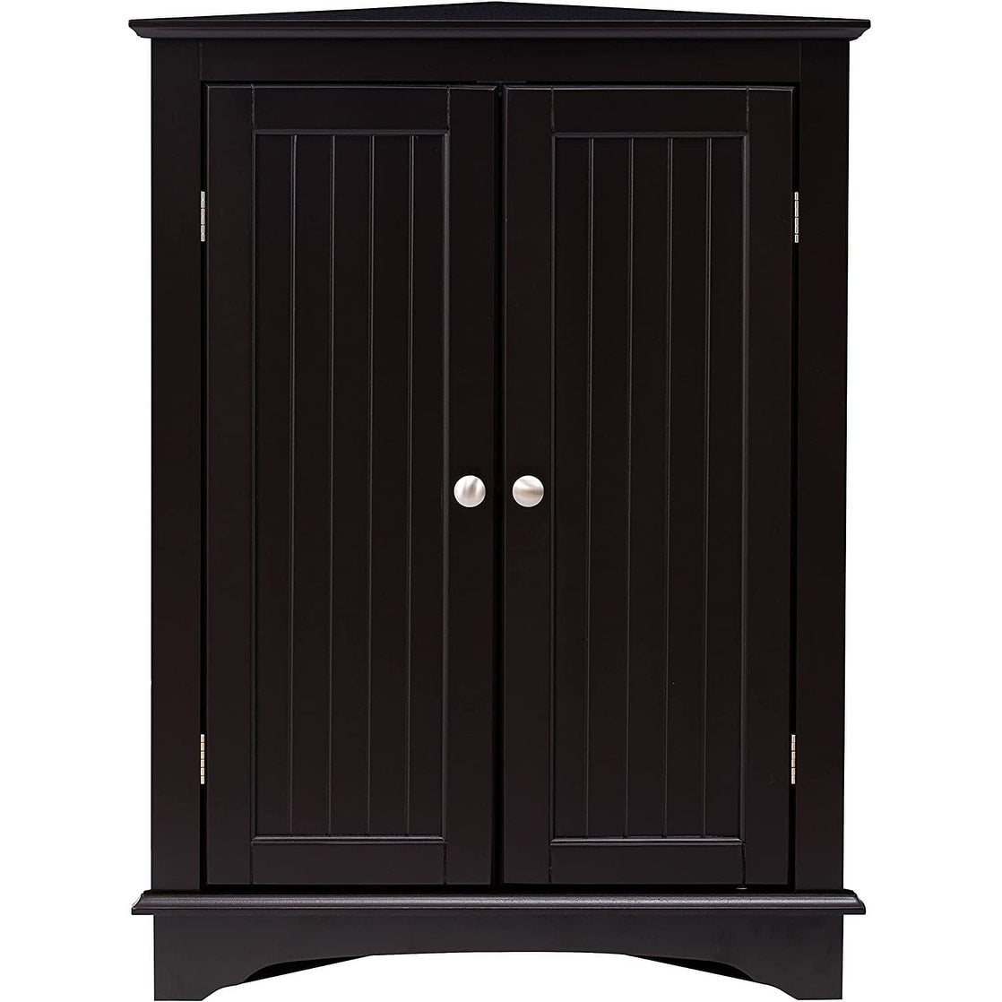Spirich Home Floor Corner Cabinet with Two Doors and Shelves, Free-Standing Corner Storage Cabinets,White