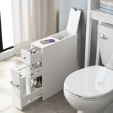 Spirich Home Slim Bathroom Storage Cabinet, Free Standing Toilet Paper Holder, Bathroom Cabinet Slide Out Drawer Storage