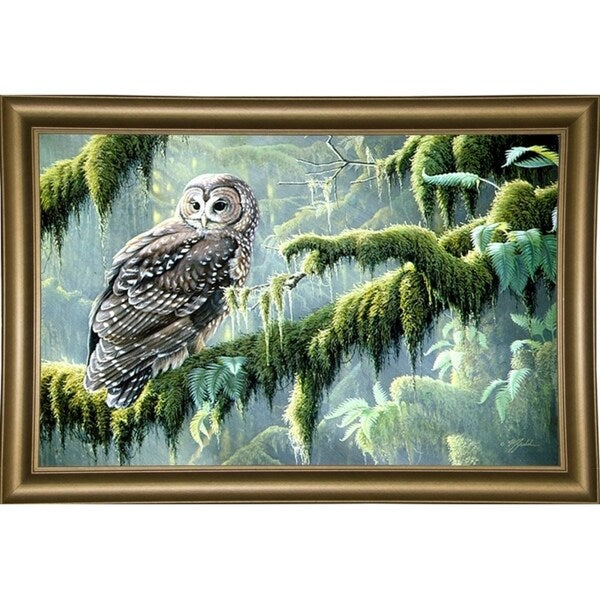 Spirit Of Ancient Forests - Spotted Owl-WILGOE2778 Framed Print 16"x26.5" by Wilhelm Goebel