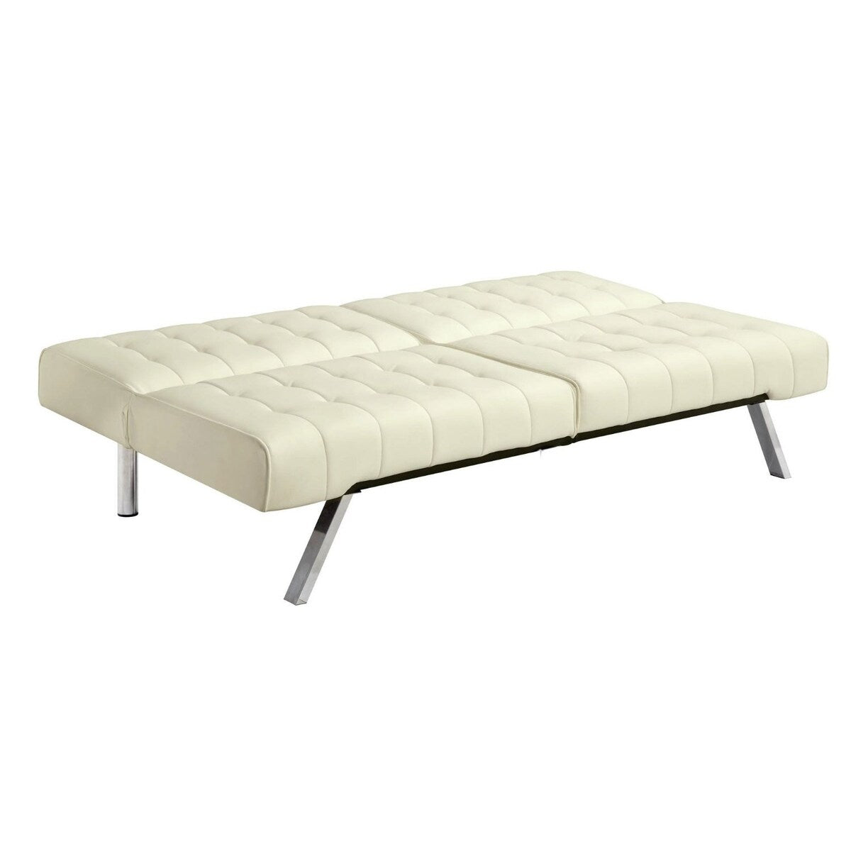 Splitback Multi-Position Futon Sofa Sleeper in Vanilla - 71 x 36.5 x 31.1 inches